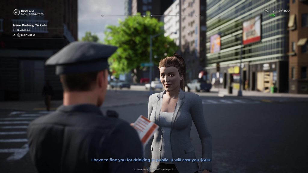 A Police Officer handing out a fine in Police Simulator: Patrol Officers